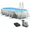 Каркасний басейн Intex 26796 OVAL (503х274х122 см) з картриджним фільтром, драбиною та тентом