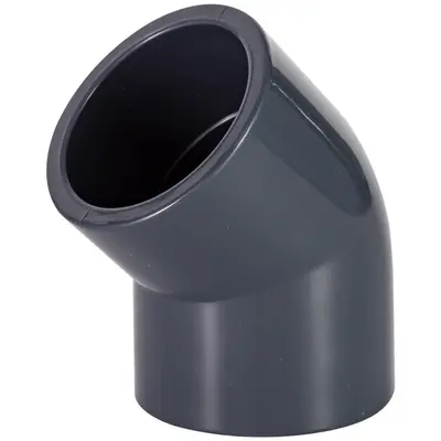 Коліно ПВХ Aquaviva 45°/90 мм