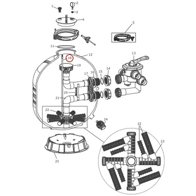 Вентиляційна трубка Emaux для фільтрів MFV27/31/35 (89012616)