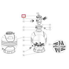 Кран шестиходовий Emaux 1.5'' Т/MFV 88281550B, (верхнє підключення)