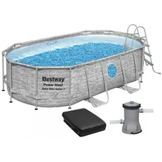 Каркасний басейн Bestway 56714 (427х250х100 см) з картриджним фільтром, драбиною і захисним тентом