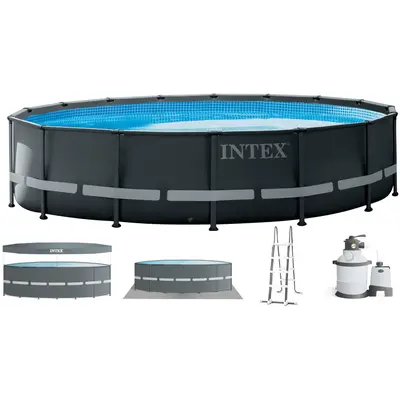 Каркасний басейн Intex 26334 ULTRA XTR (610х122 см) з пісочним фільтром, драбиною, підкладкою і тентом