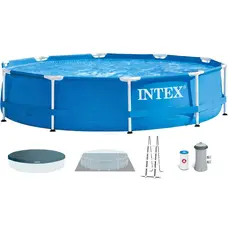 Каркасний басейн Intex 28242 (457х122 см) з картриджним фільтром, драбиною, підкладкою і тентом