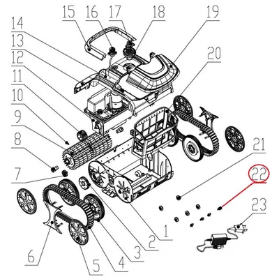 Вісь переднього колеса до пилососа Wybotics WY200 (No 22 S.3172.04.035)