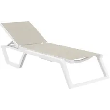 Шезлонг Aquajoy Rio PRO, білий із сіро-коричневим