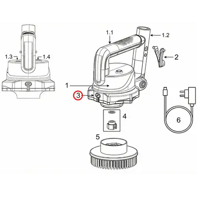 Захисна кришка для зарядного порта електрощітки Kokido SCRUBBY