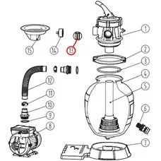 Заглушка з ущільнювальним кільцем G1-1/2'' для фільтраційної установки Aquaviva Lagoon, (201005344)