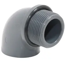 Коліно ПВХ Hidroten 1002143, 90°, зовнішня різьба, з ущільнювачем, d40x1 1/4"