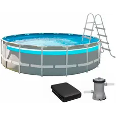 Каркасний басейн Intex 26730 (488х122 см) з картриджним фільтром, драбиною та тентом