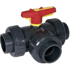 Кран кульовий трьохходовий Praher S4, T-порт, d32 мм