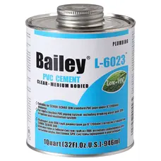 Клей для труб ПВХ Bailey L-6023 946 мл, прозорий