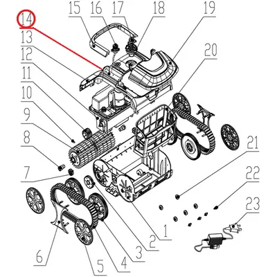 Передня кришка до пилососа Wybotics WY200, (Front cover №14/WY200)