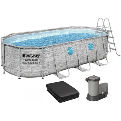 Каркасний басейн Bestway 56716 (549х274х122 см) з картриджним фільтром, драбиною та тентом