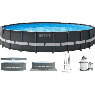 Каркасний басейн Intex 26340 ULTRA XTR (732х132 см) з пісочним фільтром, драбиною, підкладкою і тентом