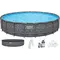 Каркасний басейн Bestway Grey 561JZ (671х132 см) з пісочним фільтром, тентом та драбиною
