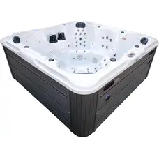 СПА-басейн Aquajoy Maldives (230х230х95 см), сріблясто-білий мармур, з динаміками та LED-підсвічуванням