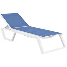 Шезлонг Aquajoy Rio PRO, білий із синім