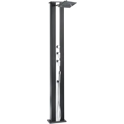 Душ сонячний Aquaviva Hybride Dada Straight алюмінієвий з мийкою для ніг, антрацит DS-D463NX, 40 л