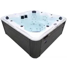 СПА-басейн Aquajoy Maldives (230х230х95 см), сріблясто-білий мармур, з динаміками та LED-підсвічуванням