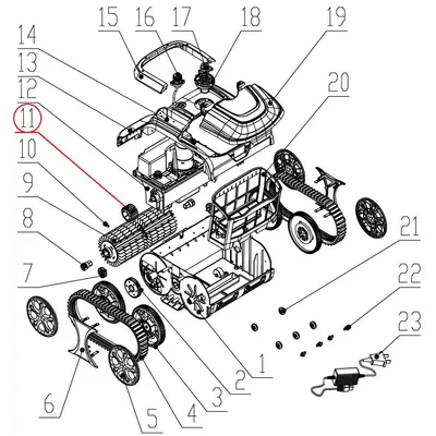 Привідна шестерня до пилососа Wybotics Osprey 700, WY200, (№11 S.WY3312Pro.027)
