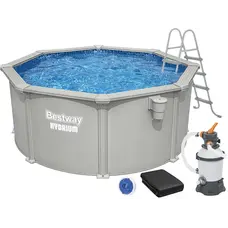 Збірний басейн Bestway Hydrium 56566 (300x122 см) з пісочним фільтром, драбиною та тентом