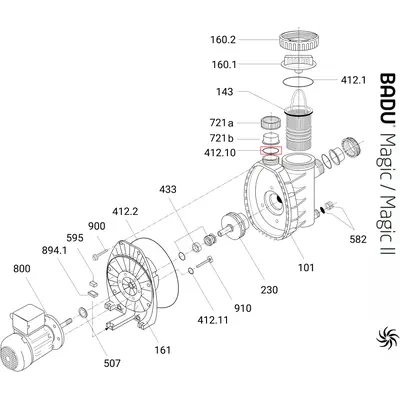 Ущільнювальне кільце з'єднувального муфти насоса Speck BADU PICCO ІІ/MAGIC (292.0141.252)