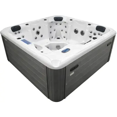 СПА-басейн Aquajoy Santorini (220х220х95 см), Сріблясто-білий мармур