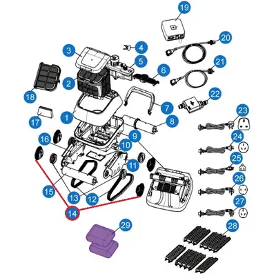 Бічні щітки для робота-пилососа Aquaviva 7320, 4 шт.