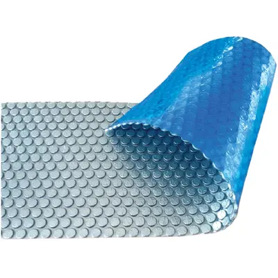 Солярне покриття Aquaviva Platinum Bubbles 500 мкм, ширина 5 м (50 пог. м), срібний/блакитний