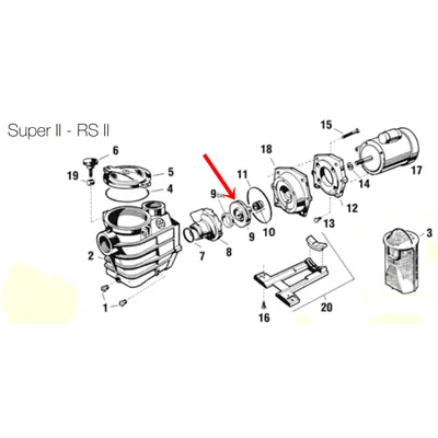 Крильчатка насоса Hayward RS3025, 2.5 НР (SPX3026CE)