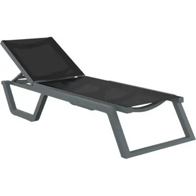 Шезлонг Aquajoy Rio PRO, темно-сірий із чорним