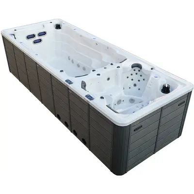 Плавальний СПА-басейн Aquajoy Equilibrium (580х220х150 см), Сріблясто-білий мармур