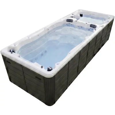 Плавальний СПА-басейн Aquajoy Equilibrium (580х220х150 см), Сріблясто-білий мармур