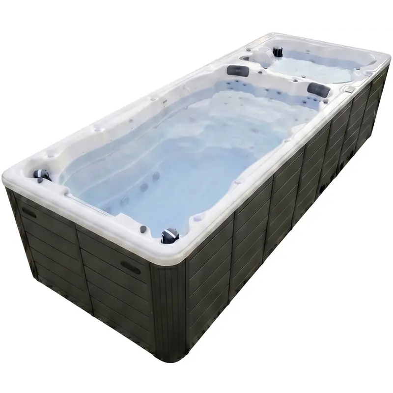 Плавальний СПА-басейн Aquajoy Equilibrium (580х220х150 см), Сріблясто-білий мармур