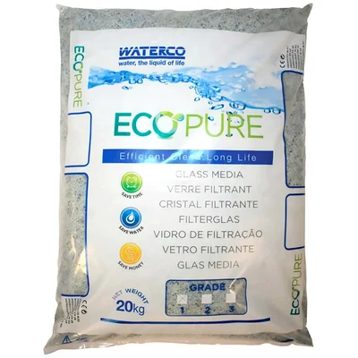 Скляний пісок Waterco EcoPure - це фільтруючий матеріал, який використовується для заміни кварцового піску в фільтруючих установках. Забезпечує відмінну очистку води від забруднень.Виробництво Англія.Виготовлений зі скла за допомогою спеціальної обробки. 