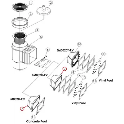 Лицьова частина корпусу скімера EM0020