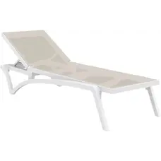 Шезлонг Aquajoy Pacific, білий із сіро-коричневим