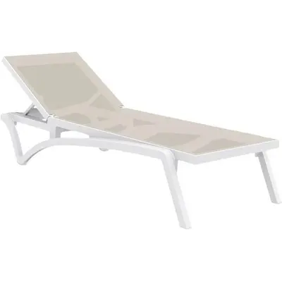 Шезлонг Aquajoy Pacific, білий із сіро-коричневим