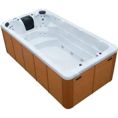 Плавальний СПА-басейн Aquajoy Wave (430х225х150 см), Сріблясто-білий мармур