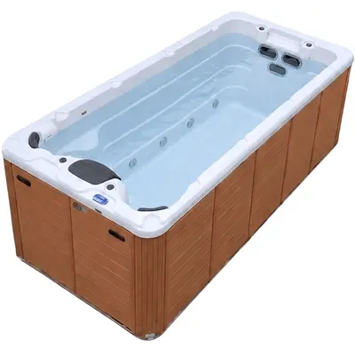 Плавальний СПА-басейн Aquajoy Wave (430х225х150 см), Сріблясто-білий мармур