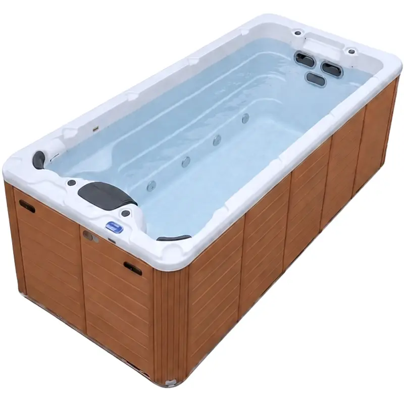 Плавальний СПА-басейн Aquajoy Wave (430х225х150 см), Сріблясто-білий мармур