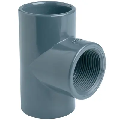 Трійник ПВХ Effast RGRTIG025C 90° перехідний, з різьбою d25x3/4"