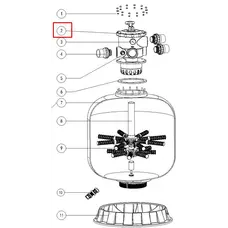 Кран шестиходовий для фільтрів Emaux V900C/V1000C/V1200C (2.5'', верхнє підключення)