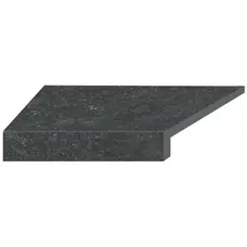 Кутовий Г-подібний елемент бортової плитки Aquaviva Stellar Dark Grey, 600x345x50(20) мм (лівий/45°)