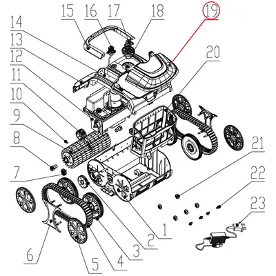 Декоративна планка для верхньої кришки до пилососа Wybotics WY200, (№19 S.WYBOTS1.10.001)