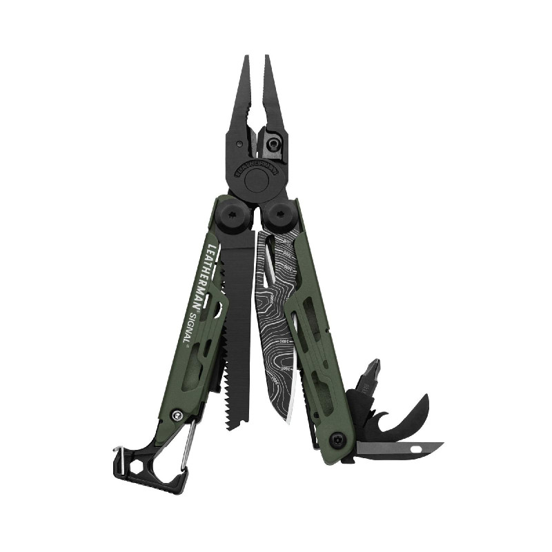 Мультиінструмент Leatherman SIGNAL GREEN TOPO, синтетичний чохол, картонна коробка