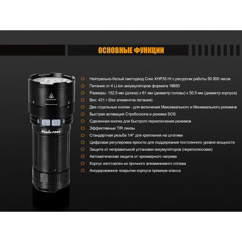 Ліхтар ручний Fenix FD65 Ліхтар ручний Fenix FD65