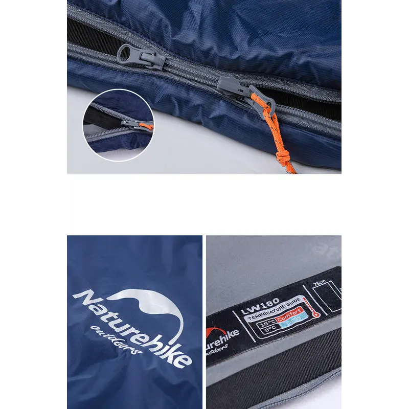 Спальник надлегкий Naturehike Ultra light LW 180 NH15S003-D, (20°C), p-p M, лівий, помаранчевий Спальник надлегкий Naturehike Ultra light LW 180 NH15S003-D, (20°C), p-p M, лівий, помаранчевий