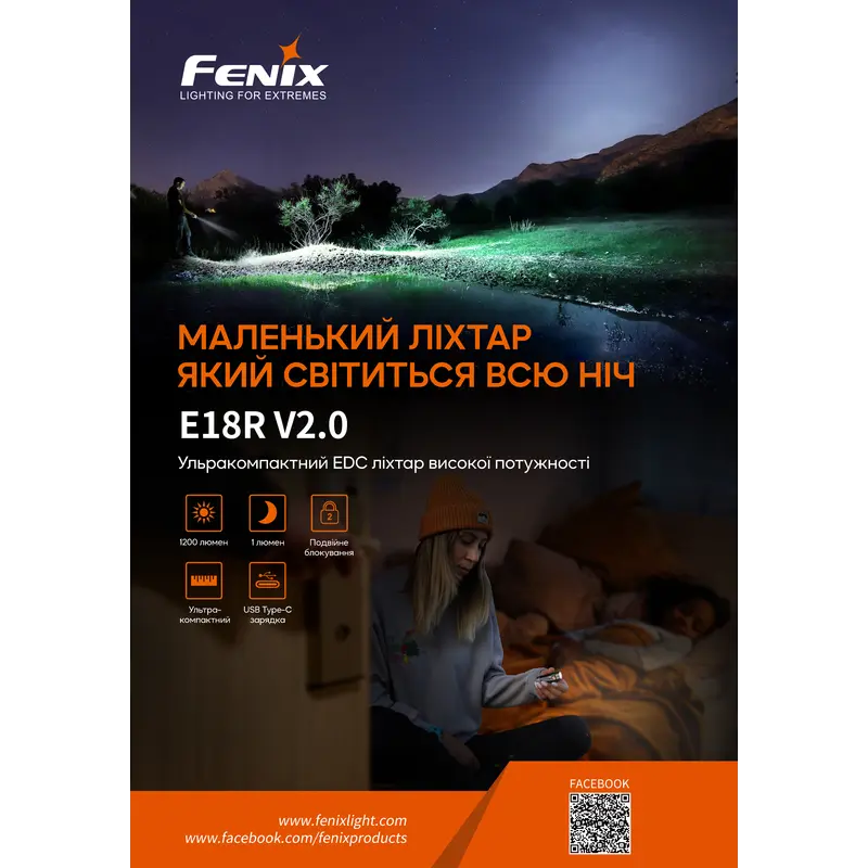 Ліхтар ручний Fenix E18R V2.0 Ліхтар ручний Fenix E18R V2.0