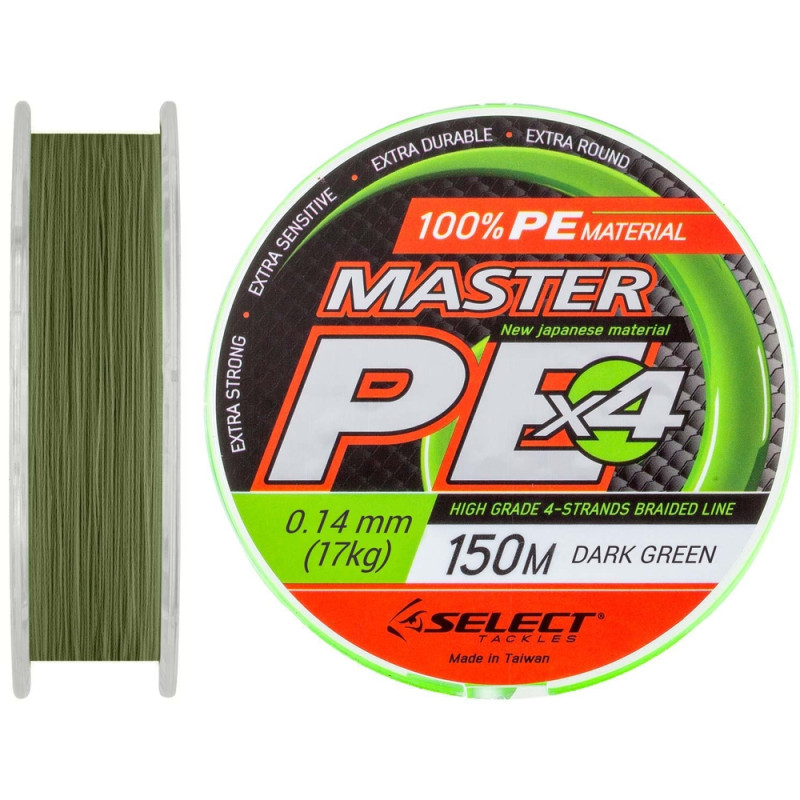 Шнур Select Master PE 150m (темн.-зел.) 0.14мм 17кг